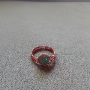 Fancy jasper wire woven ring